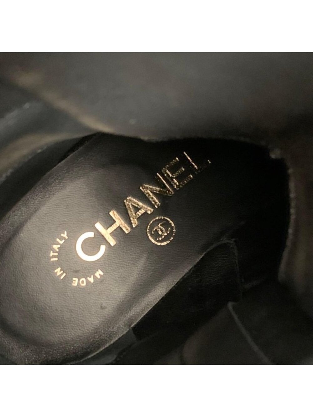 Chanel Calfskin Coco Mark Lace Up Short Boots Black - Picture 9 of 11